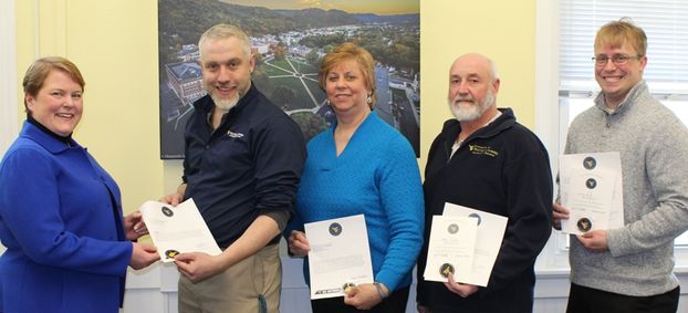 Four West Virginia University Potomac State College employees were recently recognized for their going above and beyond to make the College a better place by exemplifying WVU’s core values of service, curiosity, respect, accountability, and appreciation t