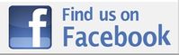 a square blue icon with the letter "f" inside of it - the words "Find us on Facebook" are beside it