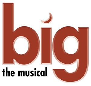 large red letters read "big" small black letters read "the musical"