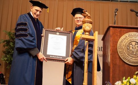 Professor Ken Haines receiving honorary degree