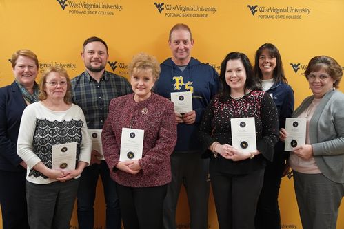 West Virginia University Potomac State College recently recognized seven employees for going above and beyond to make PSC a better place by exemplifying WVU’s Core Values of Service, Curiosity, Respect, Accountability, and Appreciation, through their dail