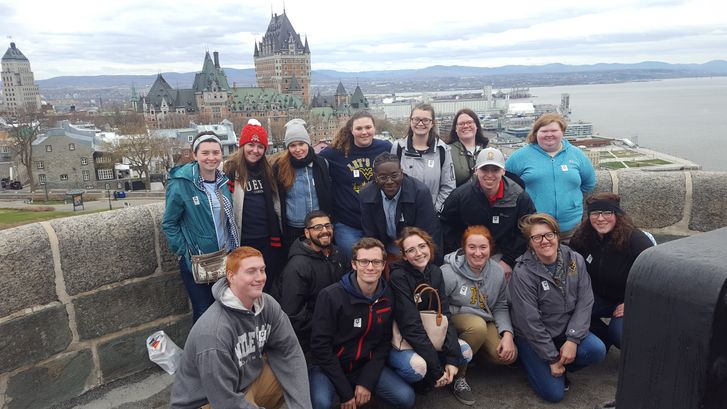 Students from all three West Virginia University campuses – Beckley, Keyser and Morgantown, recently traveled to Quebec City, Canada for an international experience in learning.  Students taking part in the trip included, front row (l-r): Michael Dewitt, 