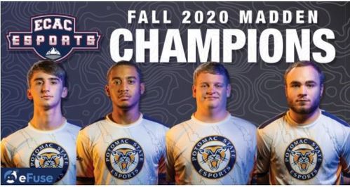 Jacob Biser, Malik Gale, Alex Oates, and Evan Moreland represented Potomac State College in the ECAC Madden Championship
