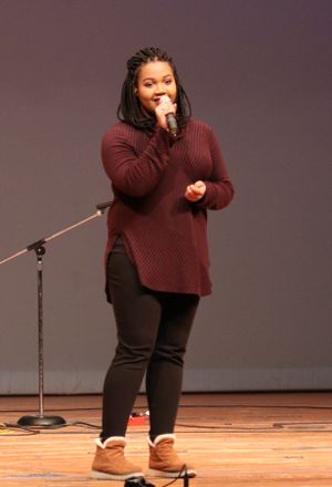 PSC Student Tanner Minney won first place for her rendition of“Rise Up” by Andra Day. 