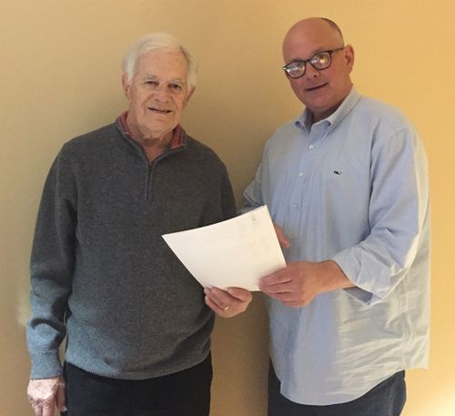 Charles D. Whitehill, Ph.D., retired professor of music at Potomac State College, left, and his son, C. Rhoades Whitehill, retired from the United States Navy Band in Washington, D. C., collaborated in writing and arranging a three-movement suite for conc